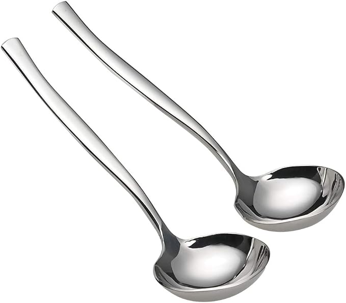 Idotry 2-Piece Stainless Steel Gravy Soup Spoon, Gravy Ladle Soup, Small Ladle by Idomy