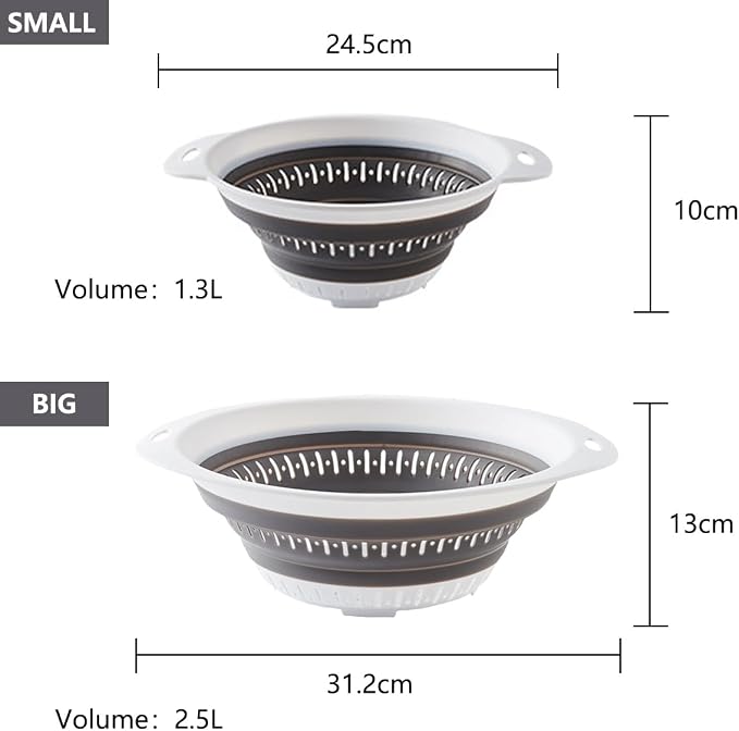 Collapsible Colander and Strainer, Silicone Strainer Colanders & Food Strainers - Image 3