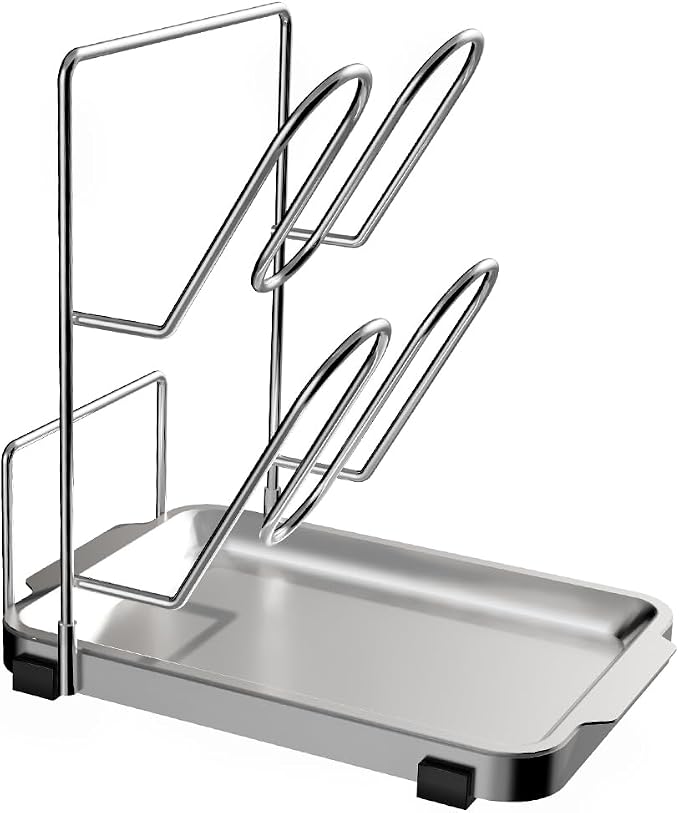 YQh pot lid holder, Two-compartment Stainless Steelcooking rack, pot lid holder by YQh