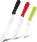 3 Metal Cake Offset Spatulas, 6 8 & 10 Inch Frosting Angled Icing Spatula by PUCKWAY