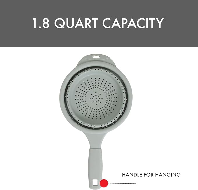 Dexas 8" Collapsible Silicone Strainer in Sage, Kitchen Strainer - Image 5