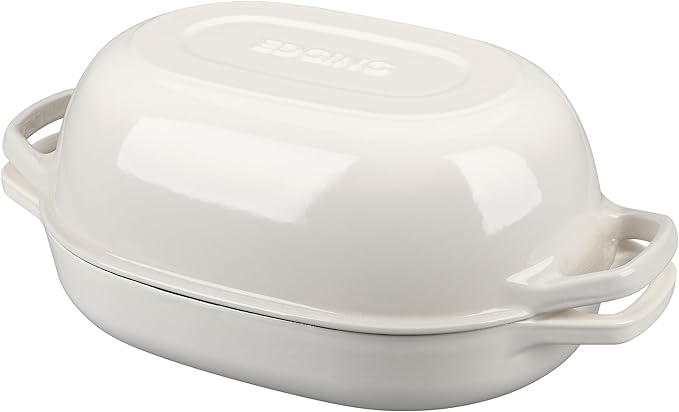 EDGING CASTING Enameled Cast Iron Oval Dutch Oven Pot by EDGINGCOOKWARE