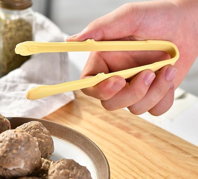6 Pcs Mini Silicone Food Tongs, Heat Resistant & Non-Slip Grip Kitchen Cooking - Image 5
