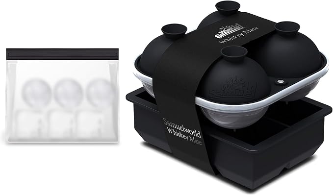 Samuelworld Large Silicone Premium Ice Trays, 2 Inches Big Cubes & 2.5 Inches by Samuelworld