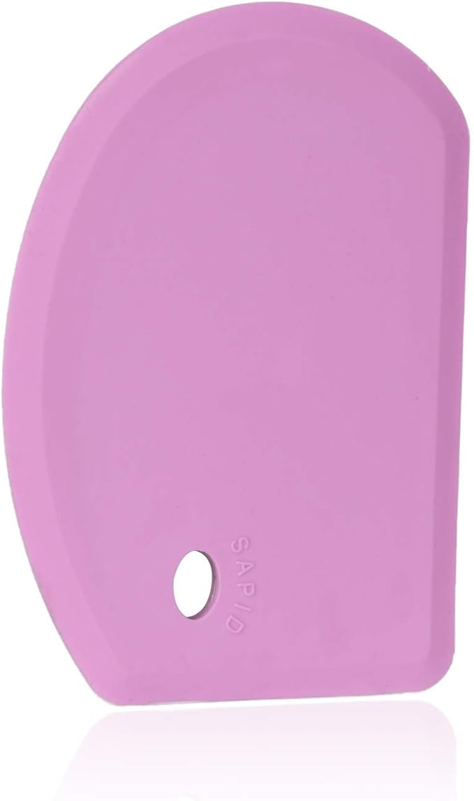 Sapid Silicone Bowl Scraper Flexible Curved Edge, Food Grade Bench Dough Scraper by SAPID