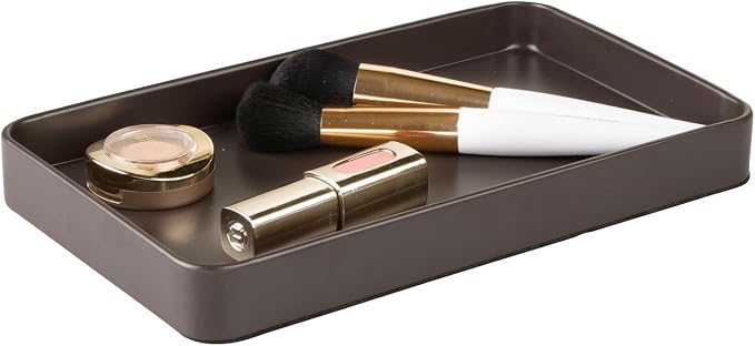 mDesign Modern Decorative Metal Guest Hand Towel Tray Holder Organizer - Image 5
