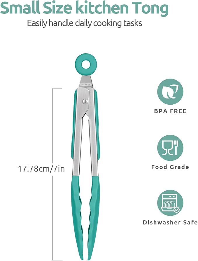 600ºF Heat Resistant Kitchen Tong: U-Taste 7in Silicone Cooking Tong - Image 2