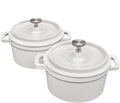 Flavehc Mini Cocotte 16 oz Mini Dutch Oven 0.5 qt. Cast Iron Garlic Roaster by FLAVEHC