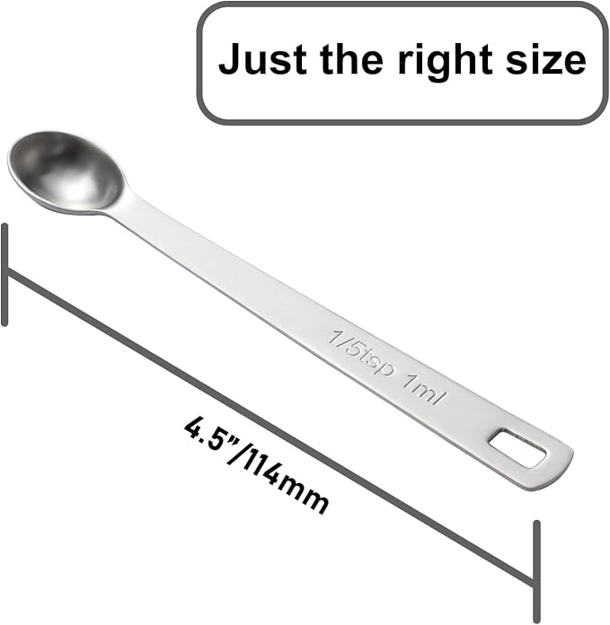 1PCS 1/5 Teaspoon Single Tiny Measuring Spoon, Small Individual Stainless Steel - Image 2