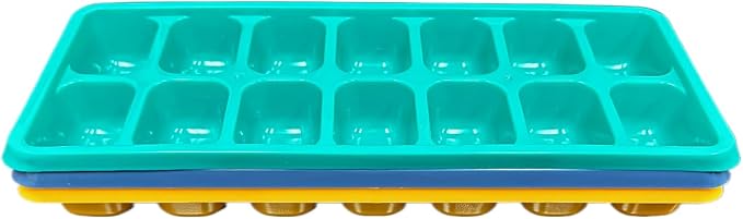 Reusable Flexible Easy Release White Ice Cube Tray, Durable Plastic Stackable - Image 3