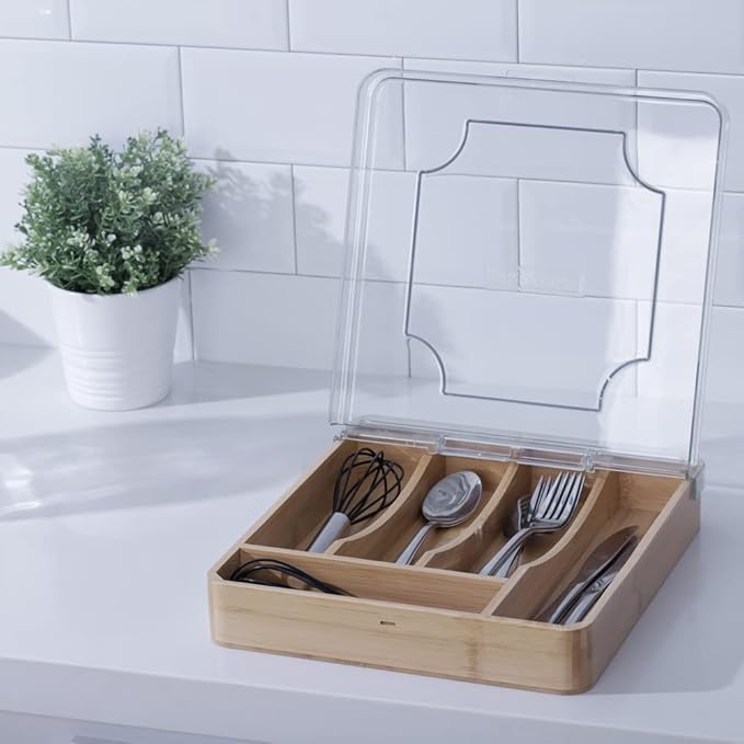 Kitchen Drawer Organizer, 13 Inch Silverware Utensil Tray Holder, - Image 6