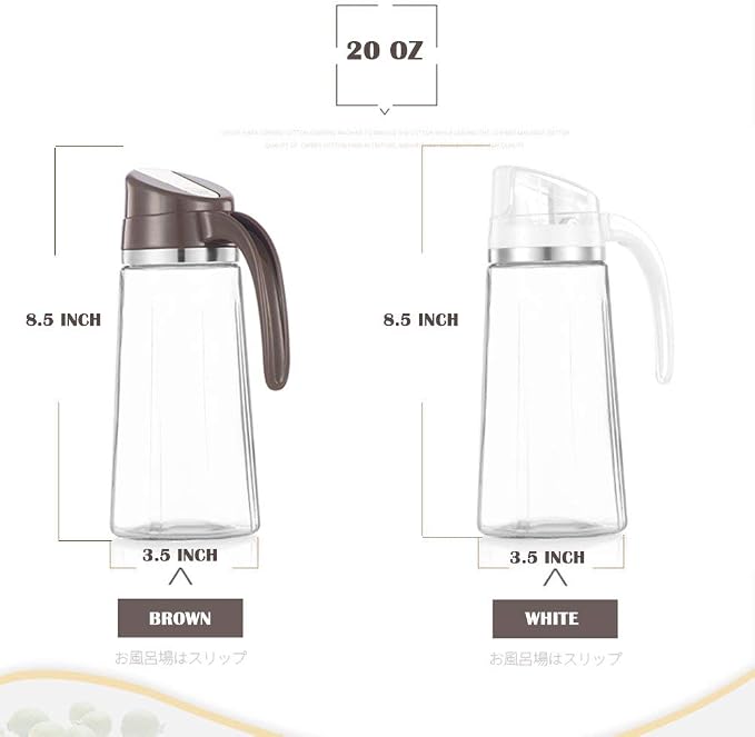 Marbrasse Oil Dispenser for Kitchen, 20 OZ /600ml Leakproof Glass Oil Bottle - Image 2