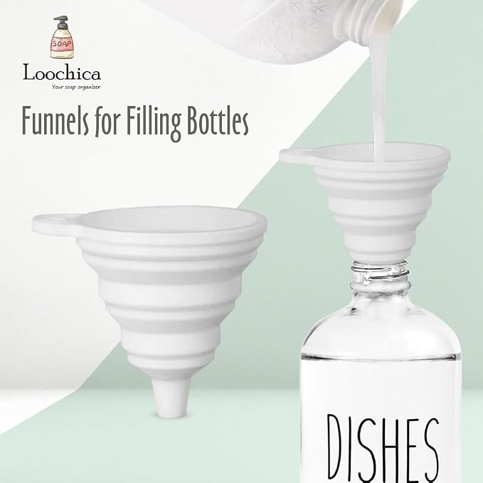 LOOCHICA Dish Clear Glass Soap Dispenser - Image 4