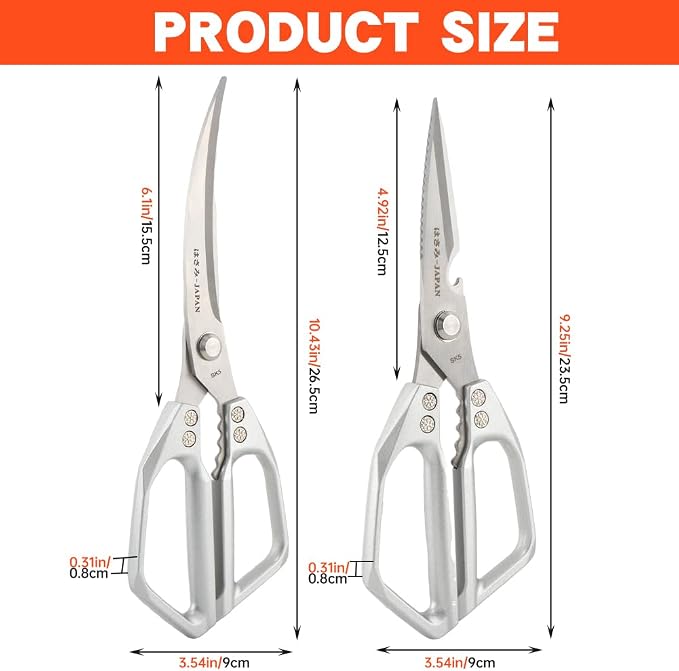 Kitchen Scissors Set Stainless Steel Kitchen Shear Heavy Duty Sharp Poultry - Image 2