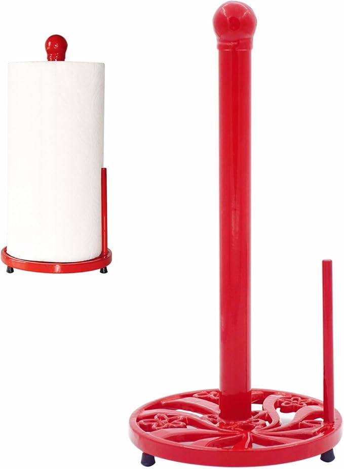 Red Cast Iron Paper Towel Holder by Minluful