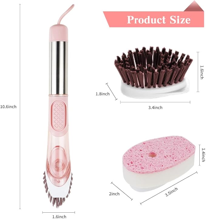 Dish Cleaning Brush, Soap Dispensing Dish Brush Set - Image 2