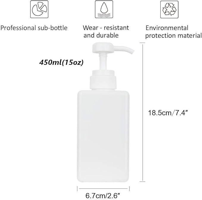 Pump Bottle, Refillable Plastic Empty Lotion Soap Dispenser Liquid Container - Image 5