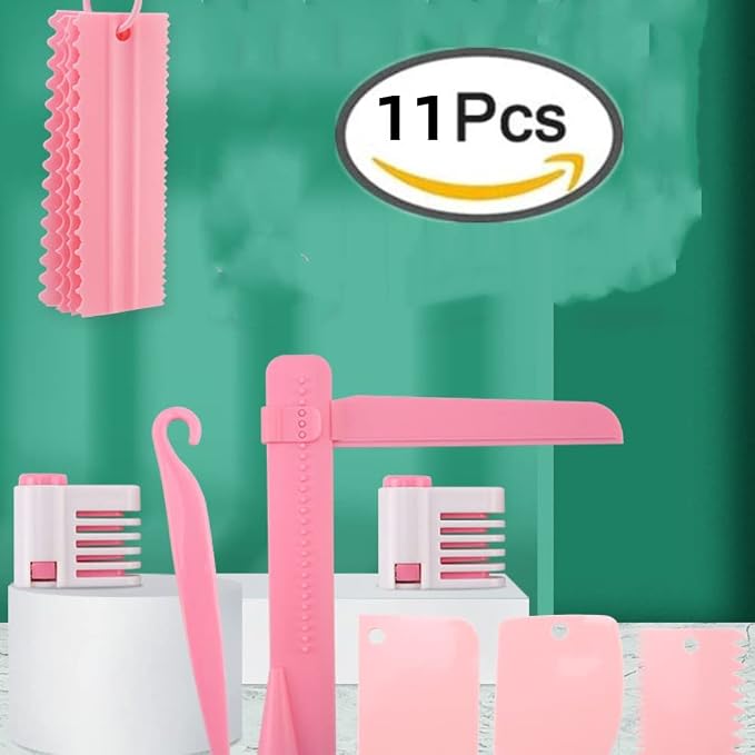 11 Pcs Cake Scraper Set Cake Edge Scraper Cutters - Image 3