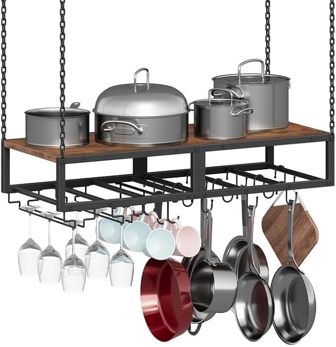 HOOBRO Hanging Pot Rack, Space-Saving Pot Hanger by HOOBRO