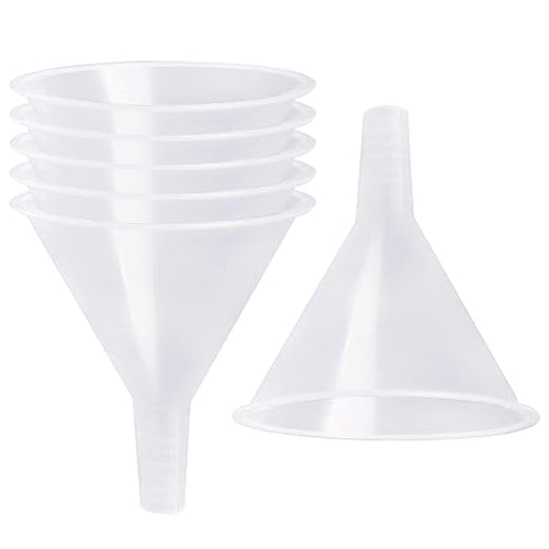 6 Pack Plastic Funnels, 4.6 Inch Multi-Purpose Clear Plastic Funnels by SBYURE