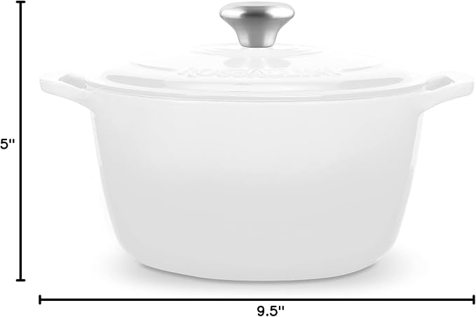 ROSSALLINI Signature Enameled Cast Iron Dutch Oven, Non-Stick Serving Pot - Image 10