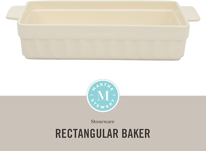 Martha Stewart Broadbrook Ceramic Bakeware, 13x9 Inch Rectangular Baking Dish - Image 2