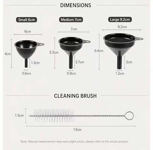 Stainless Steel Funnels Set Kitchen Funnels 3 Piece Set Small Medium Large - Image 2