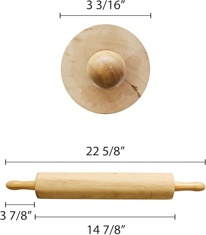 TrueCraftware- 15" Wooden Rolling Pin 3-1/4" Diameter- Wooden Roll Pin Dough - Image 5