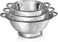 Whysko 3 Pack Stainless Steel Colanders - 5 Qt by WHYSKO