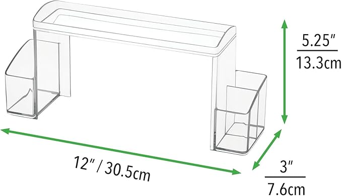 mDesign Small 2-Tier Plastic High-Rise Bathroom Cabinet Organizer - Image 2
