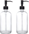 2 Pack Thick Clear Glass Pint Jar Soap Dispenser by Unknown