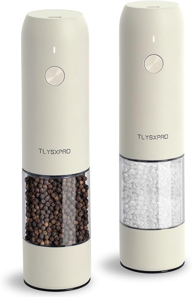 Electric Salt and Pepper Grinder Set, USB Rechargeable, Automatic Salt and by TLYSXPROOfficial