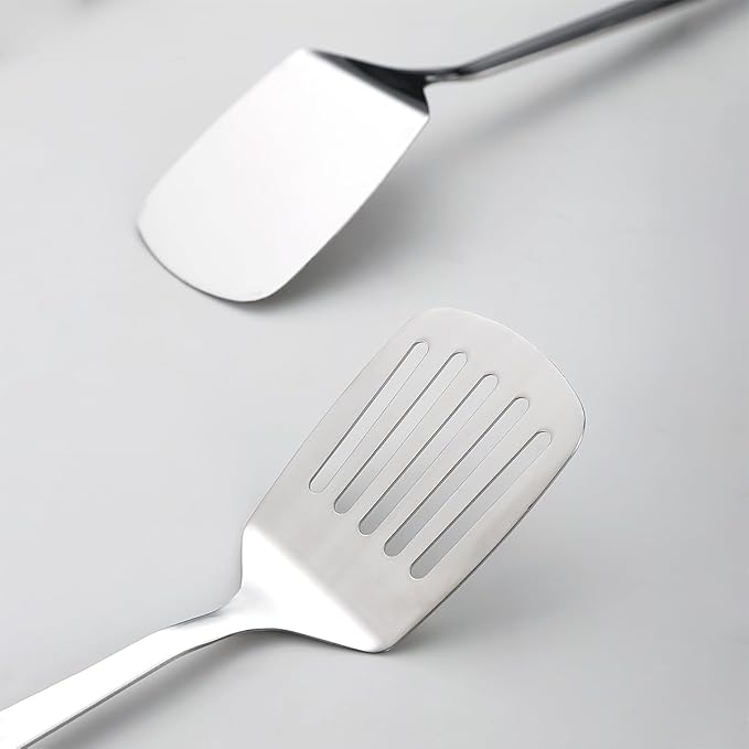 Kyraton Stainless Steel Spatulas Set, Solid Turner, Kitchen Spatulas - Image 5