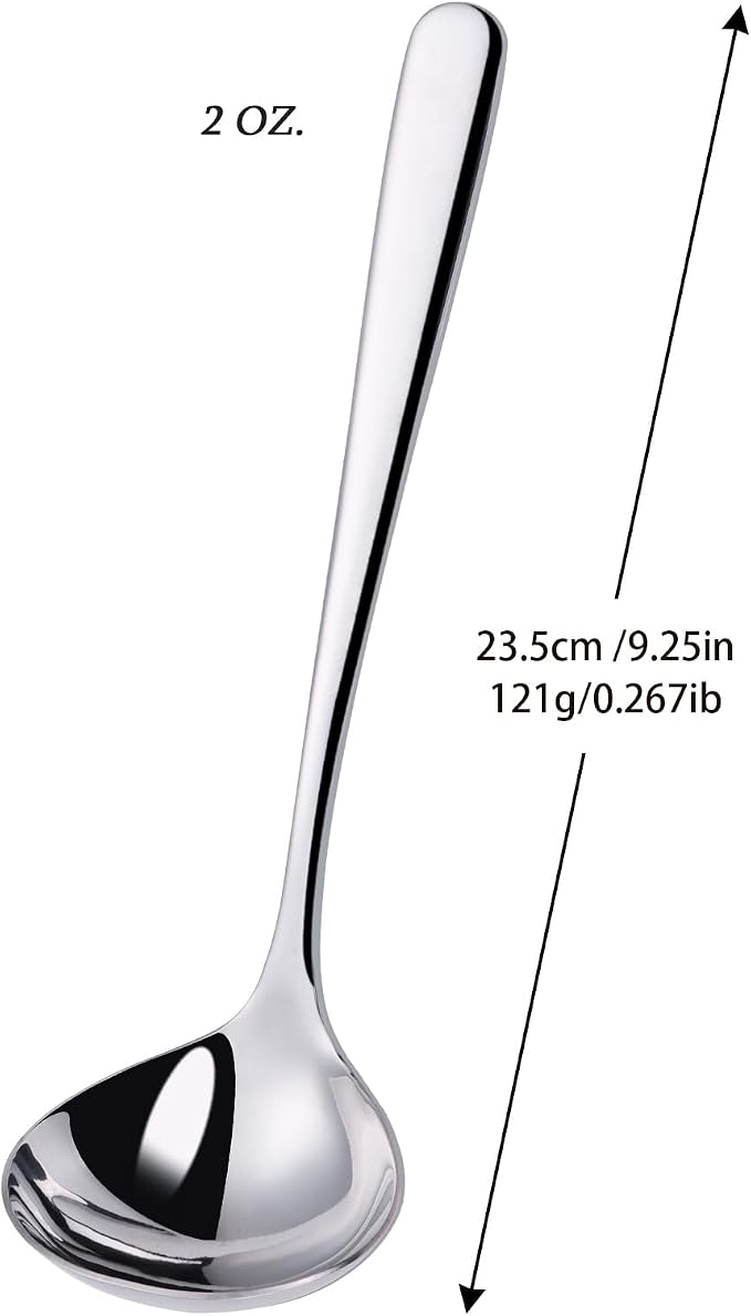 2 oz. Soup Ladles SUS304 Stainless Steel Gravy Ladle - Image 3