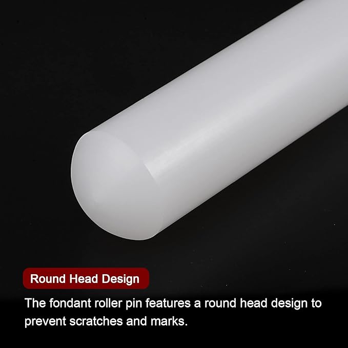HARFINGTON Fondant Rolling Pin 12 Inch x 1.38 Inch PP Plastic Non-Stick Fondant - Image 4