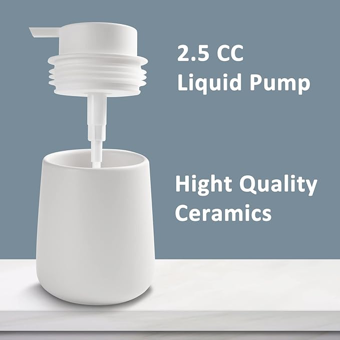 Soap Dispenser Ceramic with Easy-to-Press Pump Hand Lotion Liquid Dispenser - Image 5