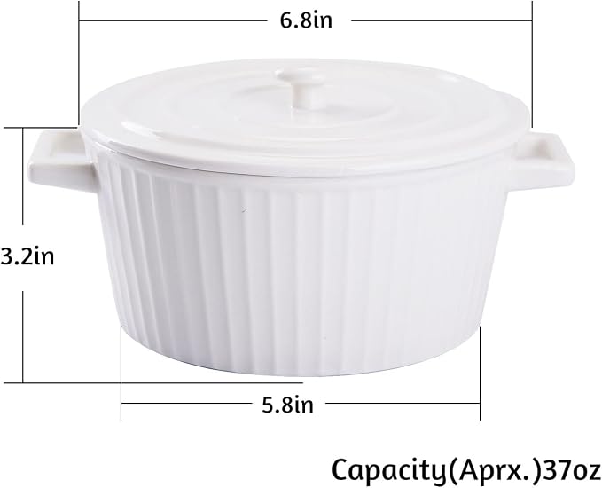 WHJY White Colorful Ceramic Casserole Dish - Image 2