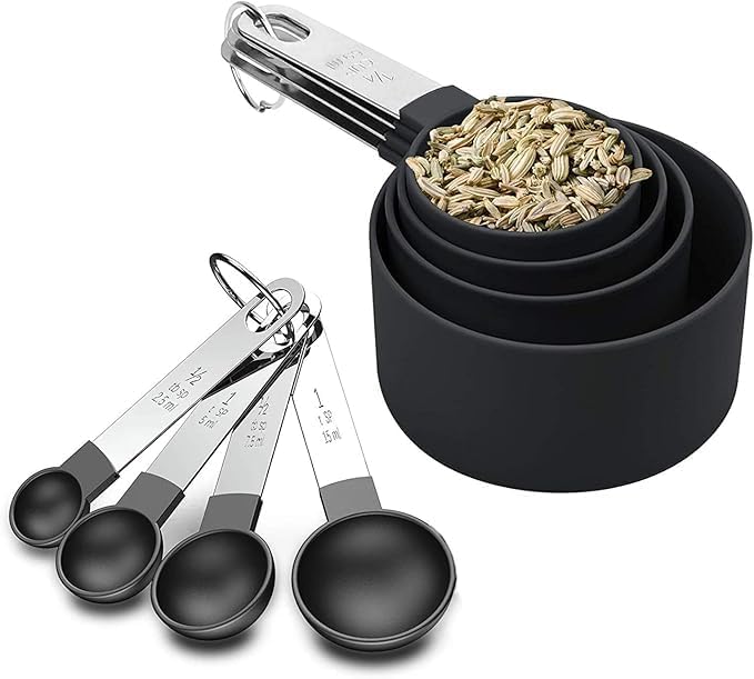 Plastic Measuring Cup & Spoon Set – 8-Piece - Image 3