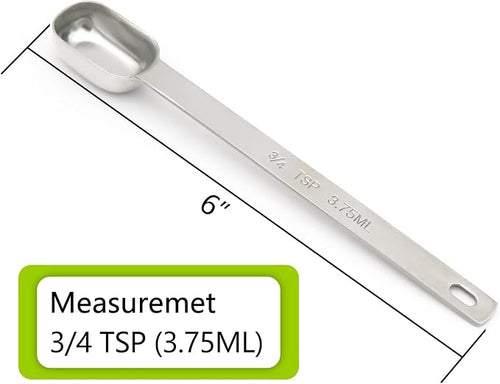 5PCS 3/4tsp Single Measuring Spoon, Stainless Steel Long Handle Individual - Image 2
