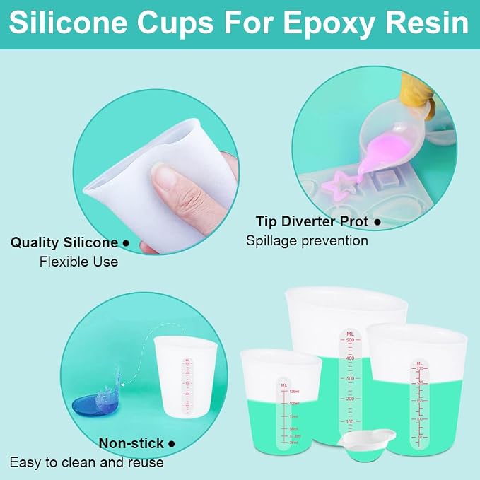 6 PCS Silicone Cup Set, 250ml and 125ml - Image 4