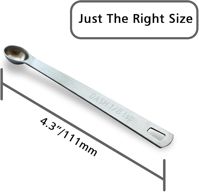 3PCS 1/8 Teaspoon Single Tiny Measuring Spoon, Small Individual Stainless Steel - Image 2