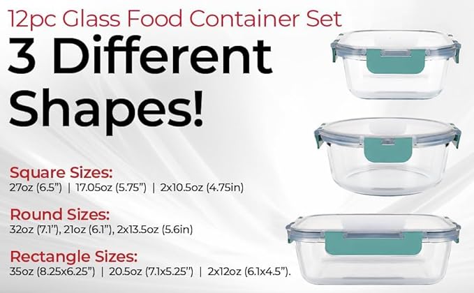 Magic Mill Premium Borosilicate Glass Food Storage Containers - Image 6