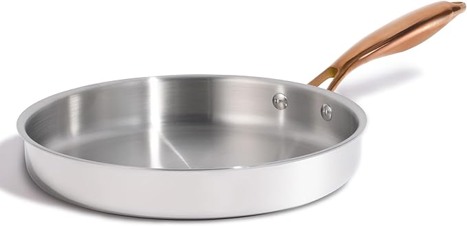 CAROTE 10" Tri-Ply Stainless Steel Frying Pan, Non-Toxic Egg Pan Omelet Pan by CAROTE
