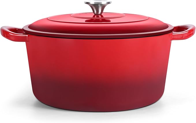 TeamFar Enameled Cast Iron Dutch Oven, 7qt Dutch Oven Pot Nonstick Cookware by TeamFar