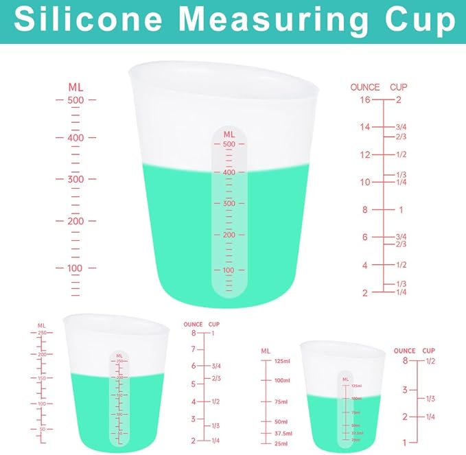 6 PCS Silicone Cup Set, 250ml and 125ml - Image 2