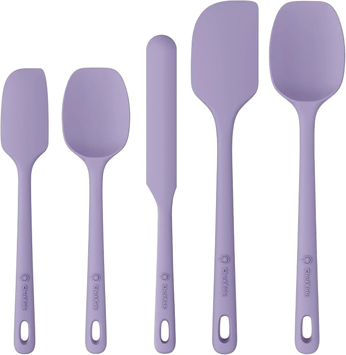 ChefAide 5 Pieces Silicone Spatula Set, Food Grade Rubber Spatula, Upgrade by ChefAide