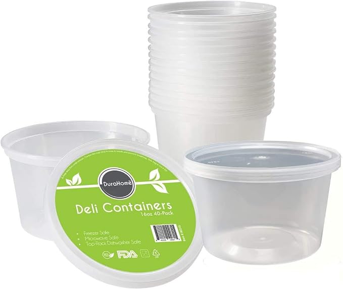 DuraHome - Deli Containers - 40 Pack BPA-Free Plastic Microwaveable Clear Food - Image 7