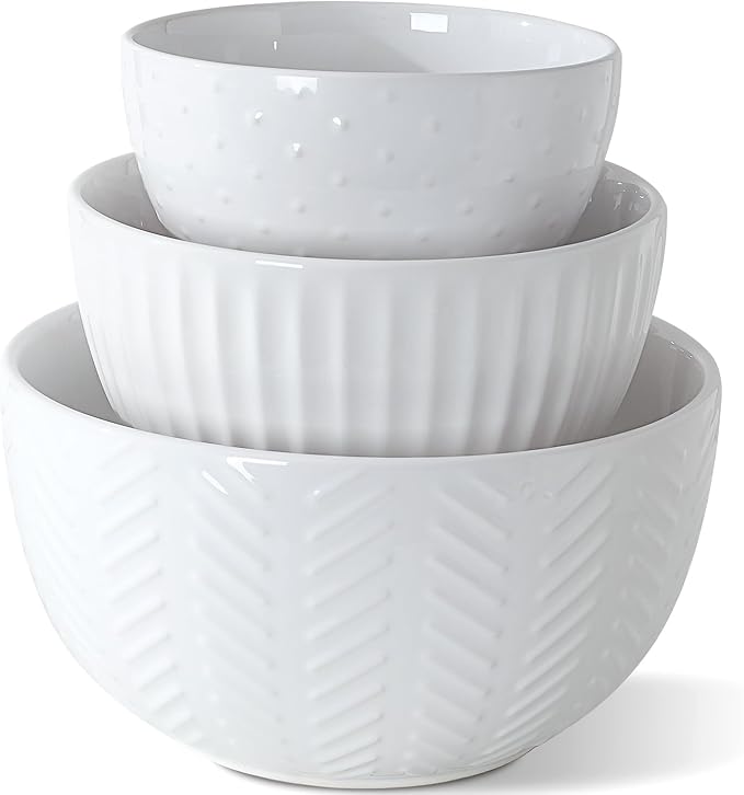 HAPPY KIT Ceramic Mixing Bowls Set, Nesting Bowls Set by HAPPYKIT