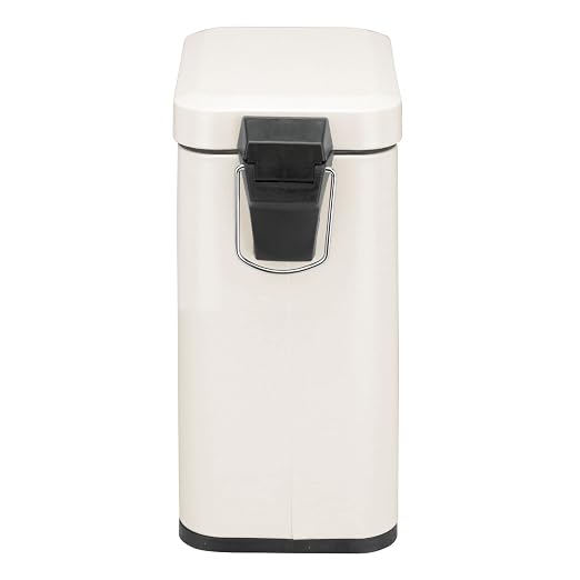 mDesign Small Modern 1.3 Gallon Rectangle Metal Lidded Step Trash Can, Compact - Image 6