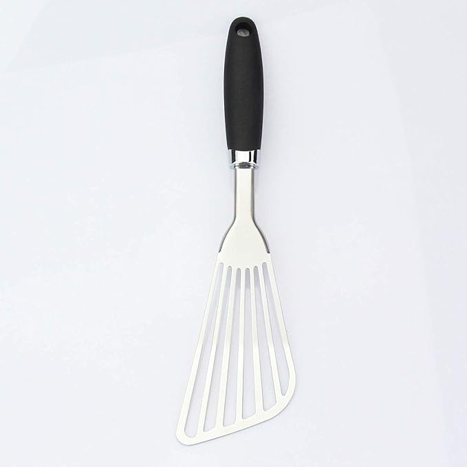 304 Stainless Steel Fish Spatula, Non-Slip Ergonomic Handle Slotted Spatula - Image 4